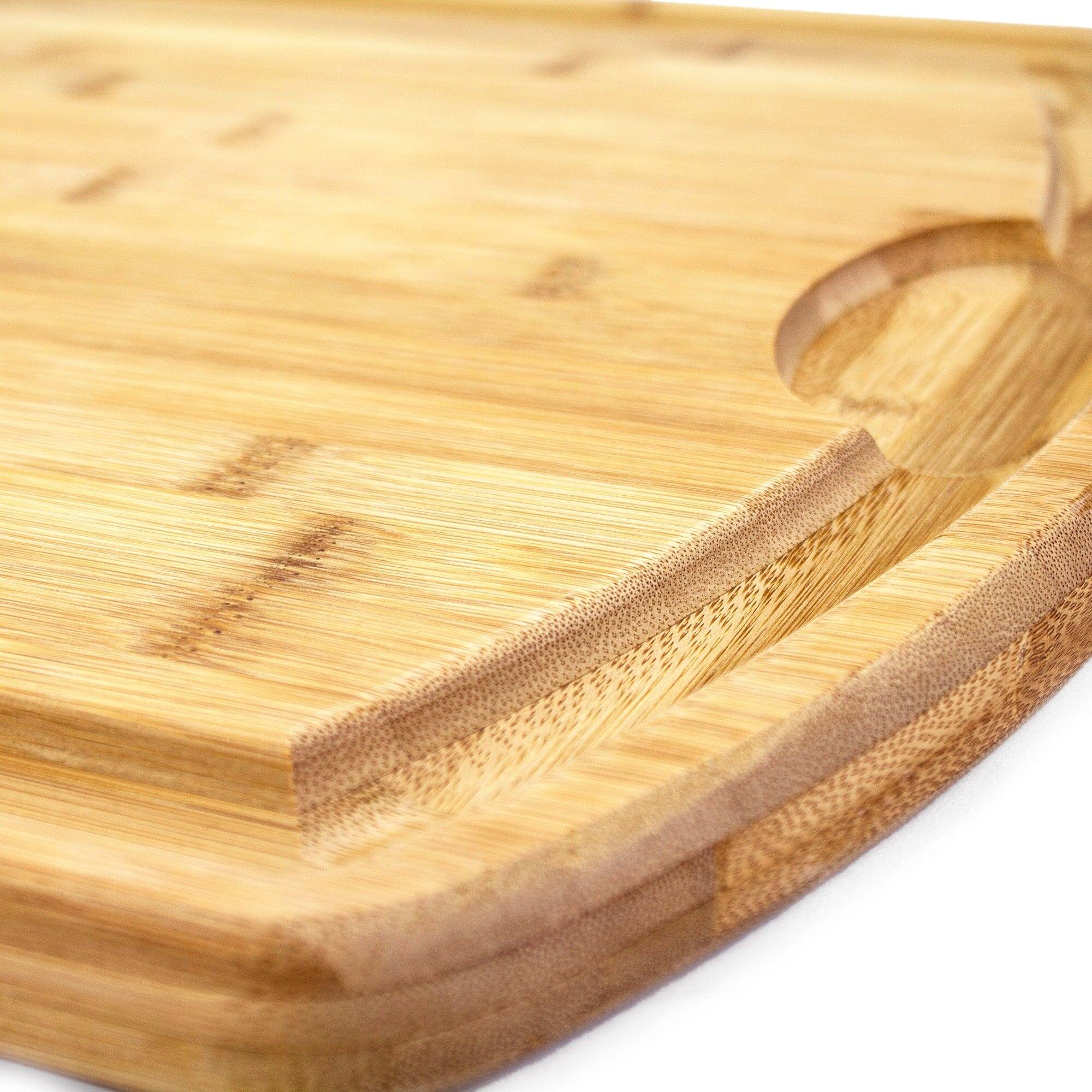 Left. Totally Bamboo - Farmhouse Carver Carving Board, 19-1/2" x 15-1/2".