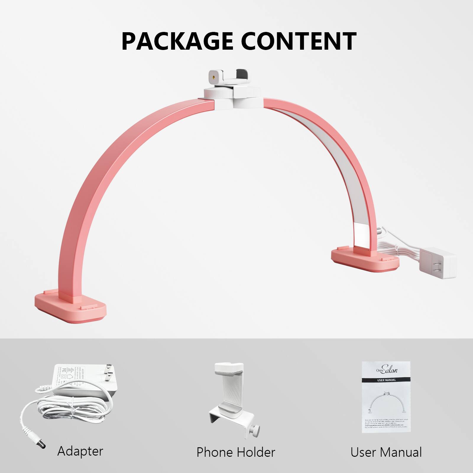 PACKAGE CONTENT

- WC Solan
- 4 Adapters
- Phone Holder
- User Manual