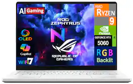 ASUS - G14 GA403UM GA403UM-G14.R9HX4 Gaming Laptop, Ryzen 9 270, 16GB, 1TB SSD, 14.0" (2880x1800), RTX 5060, Win 11 Home - Platinum White