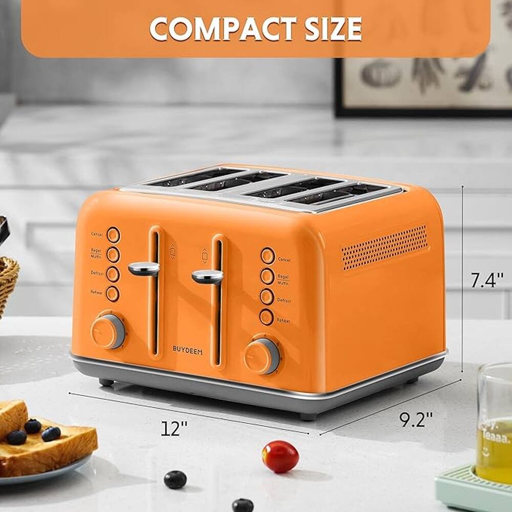 Buydeem DT640 4 Slice Toaster with Extra Wide Slots and 7 Shade ...