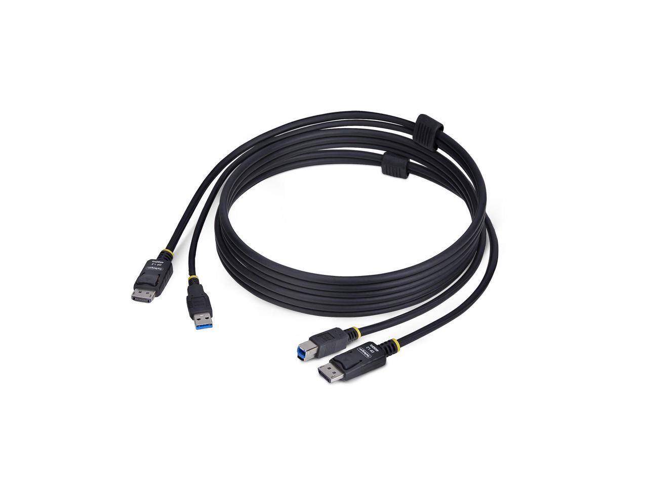 Front. Startech - StarTech 6ft DisplayPort+USB 5Gbps KVM Cable, 4K 60Hz, DP 1.2 Combo for KVM Switches.
