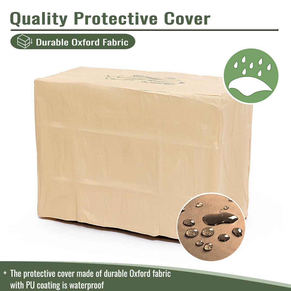 Quality Protective Cover

- Durable Oxford Fabric

* The protective cover made of durable Oxford fabric with PU coating is waterproof