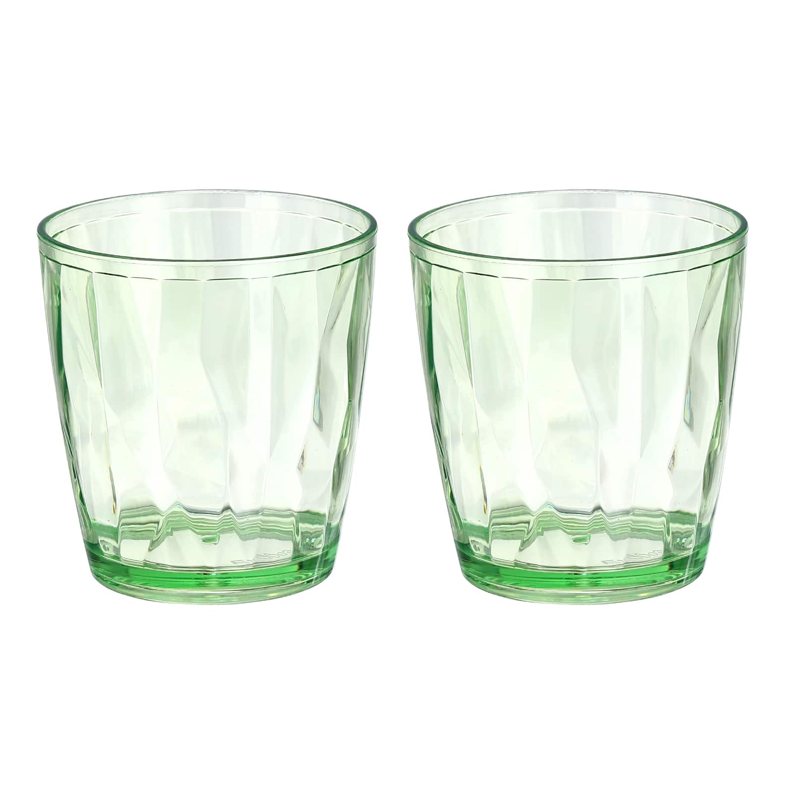Unique Bargains - 2pcs Plastic Drinking Glasses, 7.1oz Unbreakable Reusable Stackable Water Tumblers for Home Office - Green
