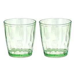 Unique Bargains - 2pcs Plastic Drinking Glasses, 7.1oz Unbreakable Reusable Stackable Water Tumblers for Home Office - Green