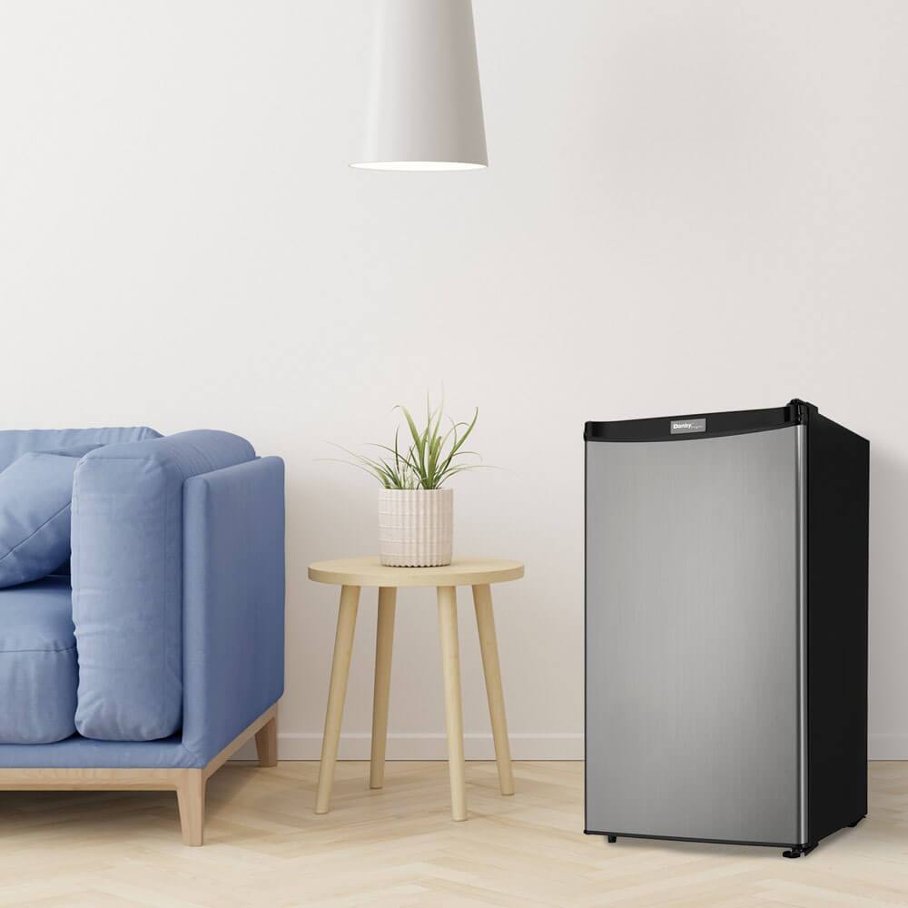 Alt View 3. Danby - Danby DCR032A2BSLD 3.2 Cu. Ft. Designer Stainless Compact Refrigerator - Stainless.