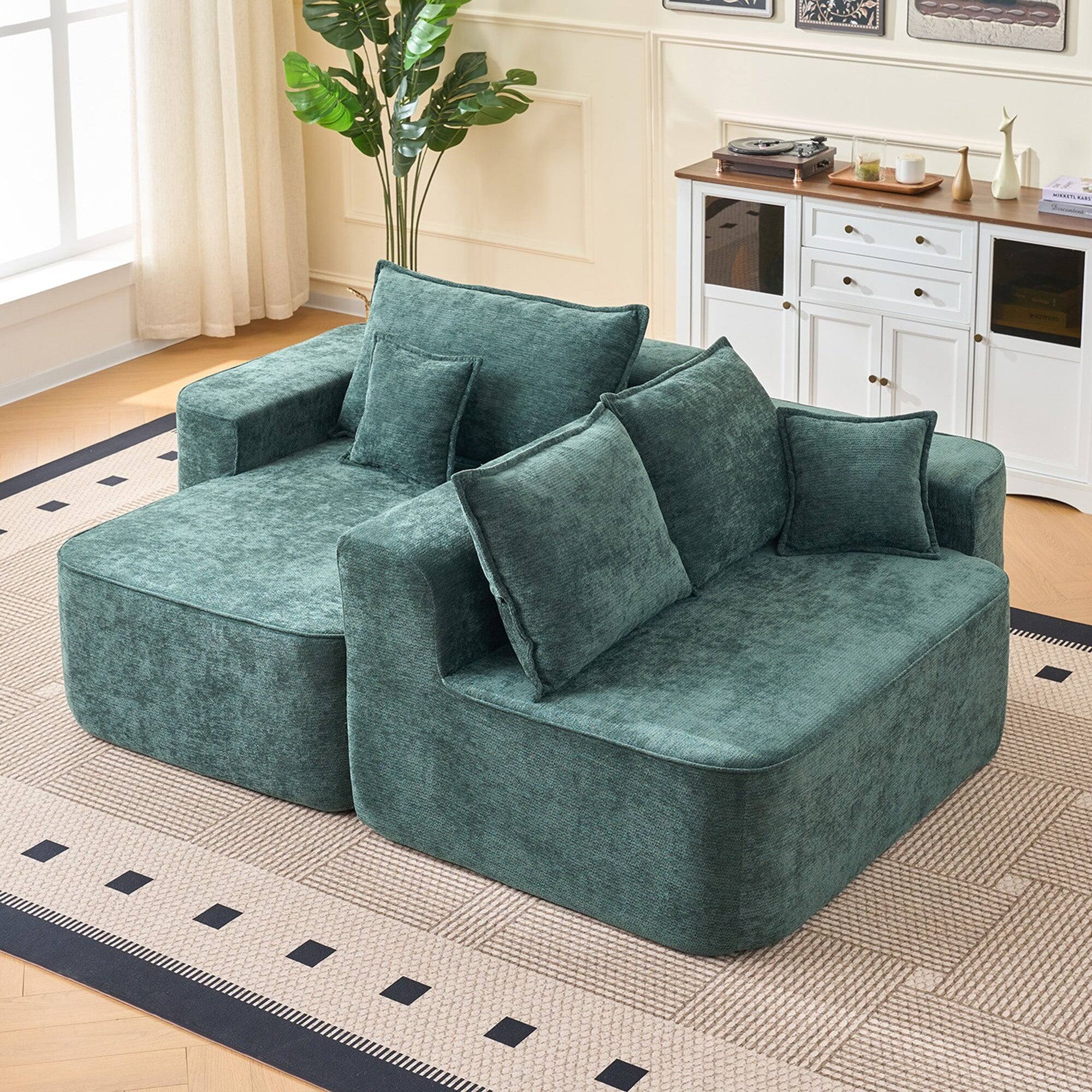 Alt View 3. Boyel Living - Compressed Green Chenille Modular Sofa with Side Storage No Assembly Required 4-Seat - Green.