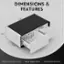 DIMENSIONS & FEATURES:

* 41.53" x 18.22" x 6.5"
* 19:69" x 6.5" x 6.5"
* 12.2" x 12.01" x 23.03"
* 6.89" x 16.54"

UNIT WEIGHT: 134lbs

FINISH: Glossy Black Glass