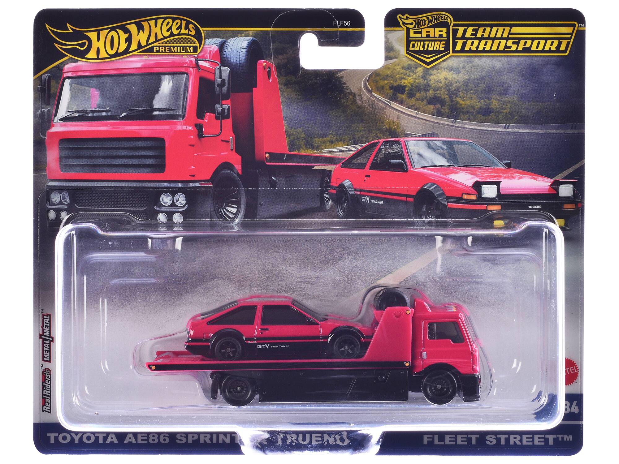 HOT WHEELS PREMIUM FLF56 HOT WHEELS CAR TEAM CULTURE TRANSPORT Vr TAOME THCRU 1 MTAL W E VTa - METAL 2 Real Riders: TOYOTA AE86 SPRINT TRUENO TEL 84 FLEET STREET TM