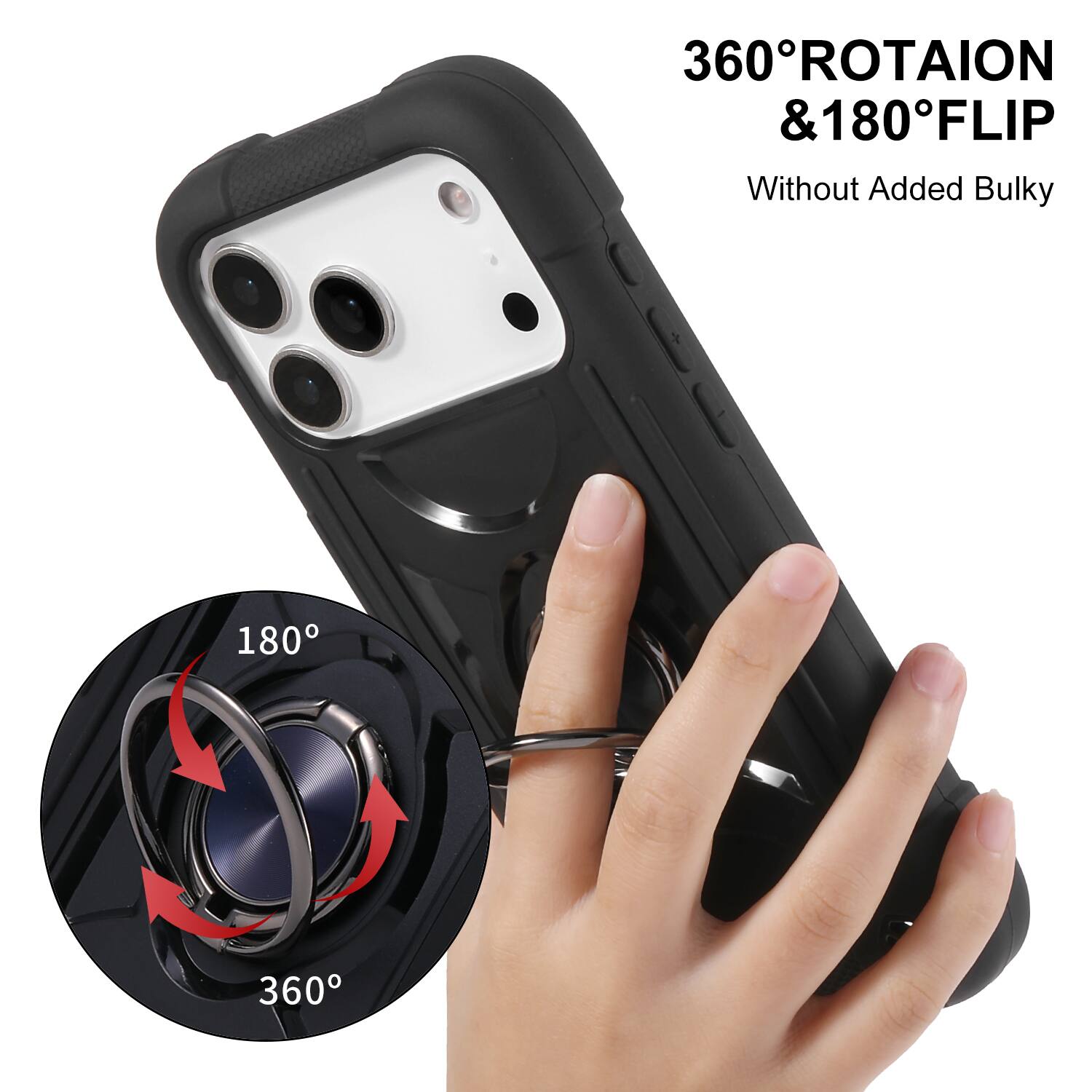 360° ROTATION & 180° FLIP  
Without Added Bulky  

180°  
360°
