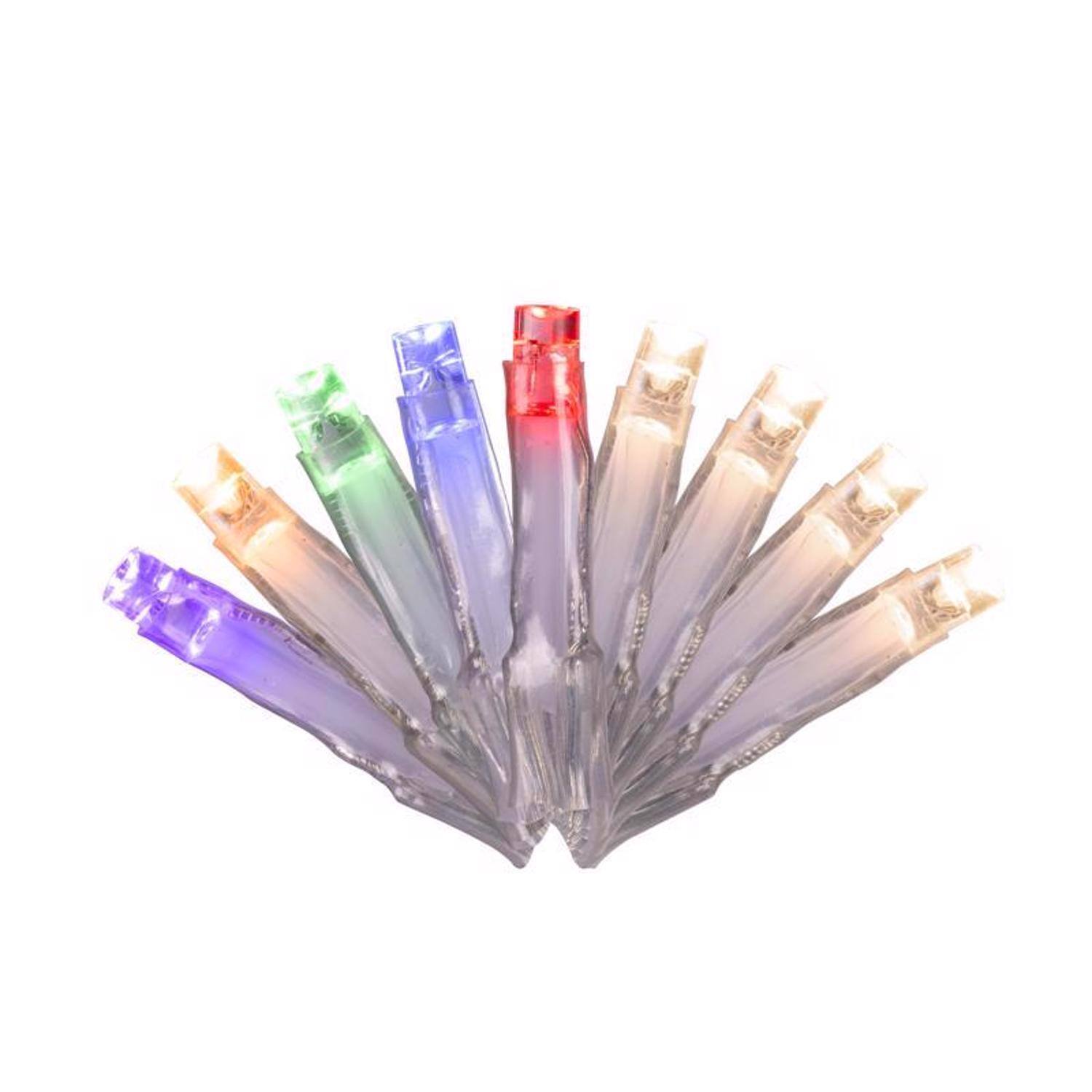 Front. Celebrations - Celebrations LED Rice Multicolored/Warm White 200 ct Icicle Christmas Lights.