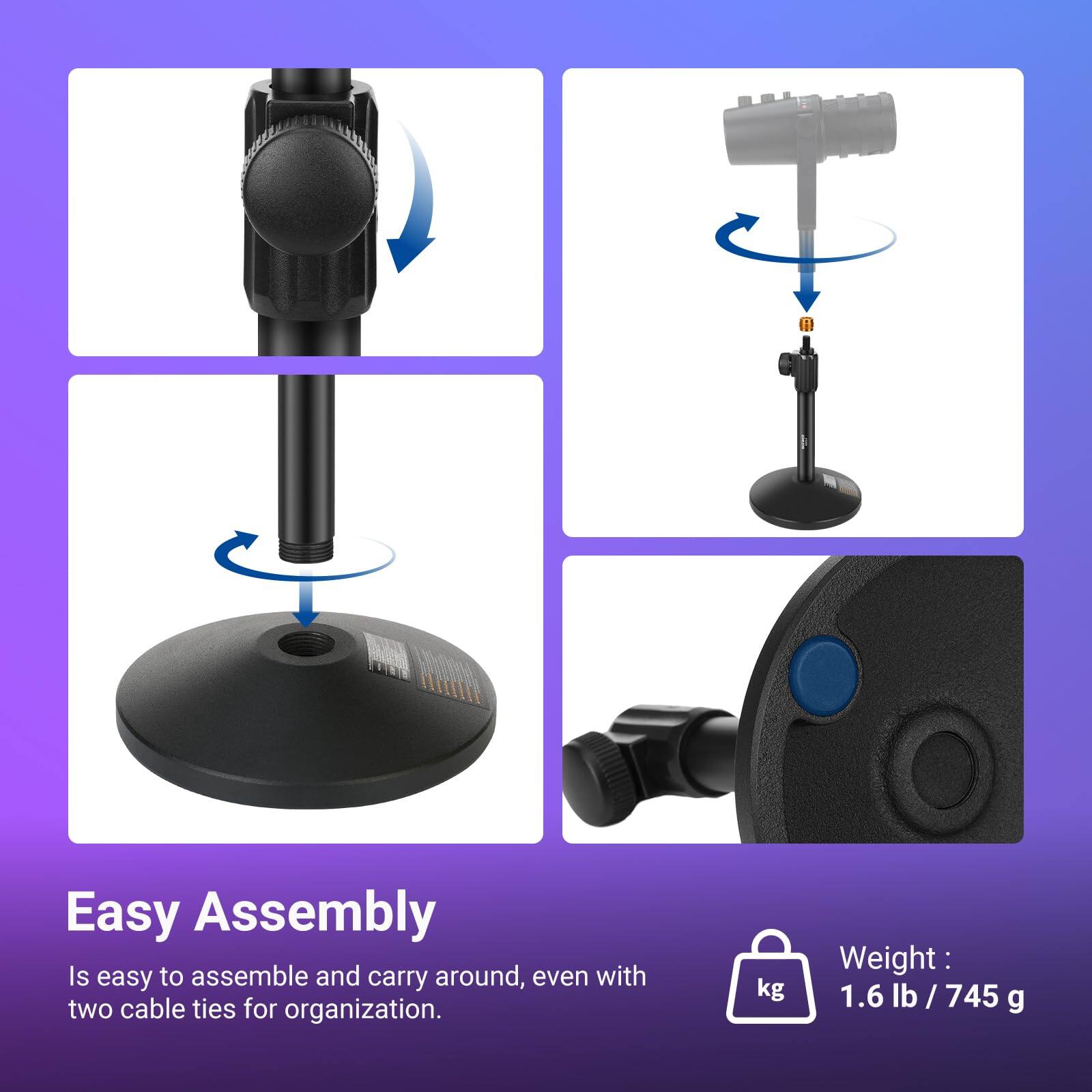Easy Assembly

Is easy to assemble and carry around, even with two cable ties for organization.

Weight: 1.6 lb / 745 g