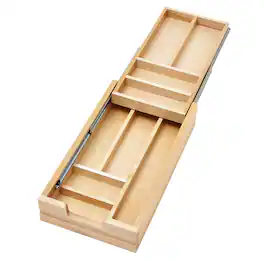Rev-A-Shelf - 12'' Tiered Cutlery Drawer Organizer with Soft-Close, 4WTCD-15HSC-1 - Light Brown