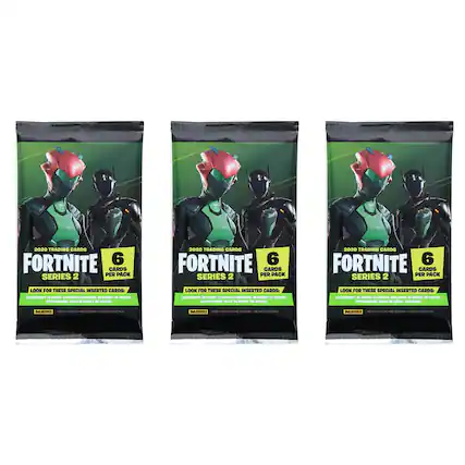 2020 TRADING CARDS FORTNITE SERIES 2
6 CARDS PER PACK
LOOK FOR THESE SPECIAL INSERTED CARDS:
LEGENDARY - EVERY 10 PACKS
OPTICHROME HOLE IN EVERY 24 PACKS
2020 TRADING CARDS FORTNITE SERIES 2
6 CARDS PER PACK
LOOK FOR THESE SPECIAL INSERTED CARDS:
LEGENDARY - EVERY 10 PACKS
OPTICHROME HOLE IN EVERY 24 PACKS
2020 TRADING CARDS FORTNITE SERIES 2
6 CARDS PER PACK
LOOK FOR THESE SPECIAL INSERTED CARDS:
LEGENDARY - EVERY 10 PACKS
OPTICHROME HOLE IN EVERY 24 PACKS