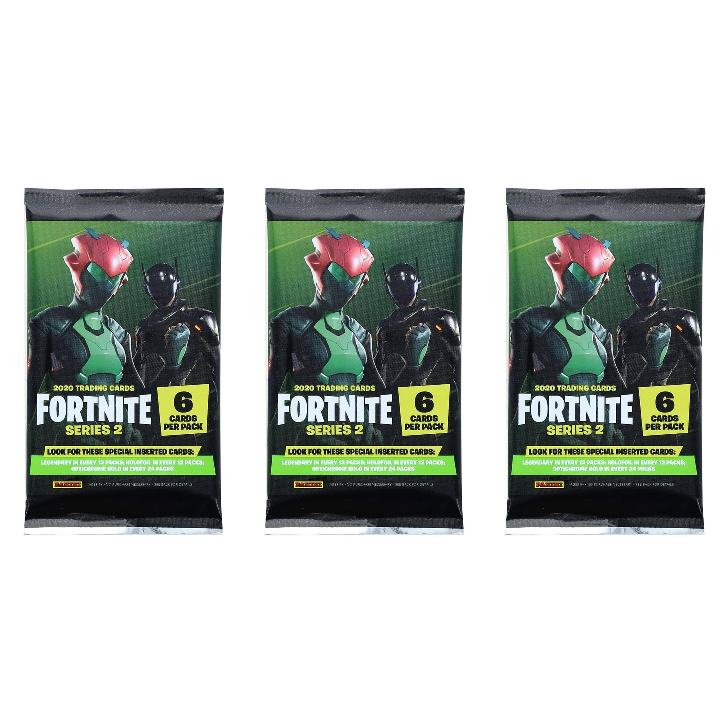2020 TRADING CARDS FORTNITE SERIES 2  
6 CARDS PER PACK  

LOOK FOR THESE SPECIAL INSERTED CARDS:  
LEGENDARY - EVERY 10 PACKS  
OPTICHROME HOLE IN EVERY 24 PACKS  

2020 TRADING CARDS FORTNITE SERIES 2  
6 CARDS PER PACK  

LOOK FOR THESE SPECIAL INSERTED CARDS:  
LEGENDARY - EVERY 10 PACKS  
OPTICHROME HOLE IN EVERY 24 PACKS  

2020 TRADING CARDS FORTNITE SERIES 2  
6 CARDS PER PACK  

LOOK FOR THESE SPECIAL INSERTED CARDS:  
LEGENDARY - EVERY 10 PACKS  
OPTICHROME HOLE IN EVERY 24 PACKS