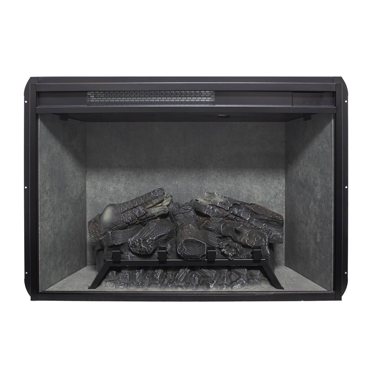 Alt View 3. Loheer - Loheer 28 inch electric fireplace insert, Wall Mounted Recessed Heater, 1500W - Antique Black.