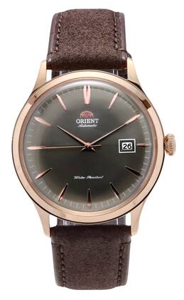 Orient - Bambino Version 4 Automatic 22 Jewels A-AC0P04Y10B RA-AC0P04Y30B Mens Watch Leather Strap Dial 30M - Bronze