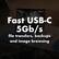 Fast USB-C 5Gb/s file transfers, backups and image browsing