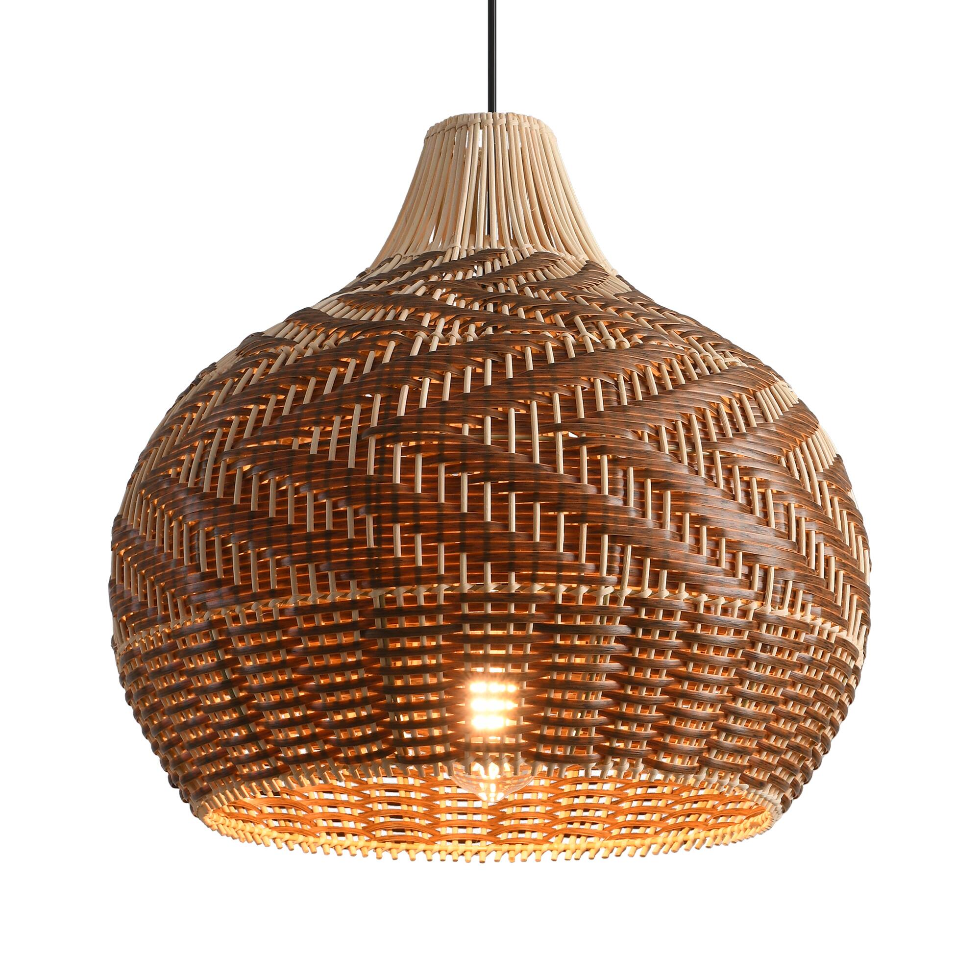 Alt View 5. Parrot Uncle - 1-Light Boho Brown me Hand-Woven Cloche Hanging Basket Pendant Light.