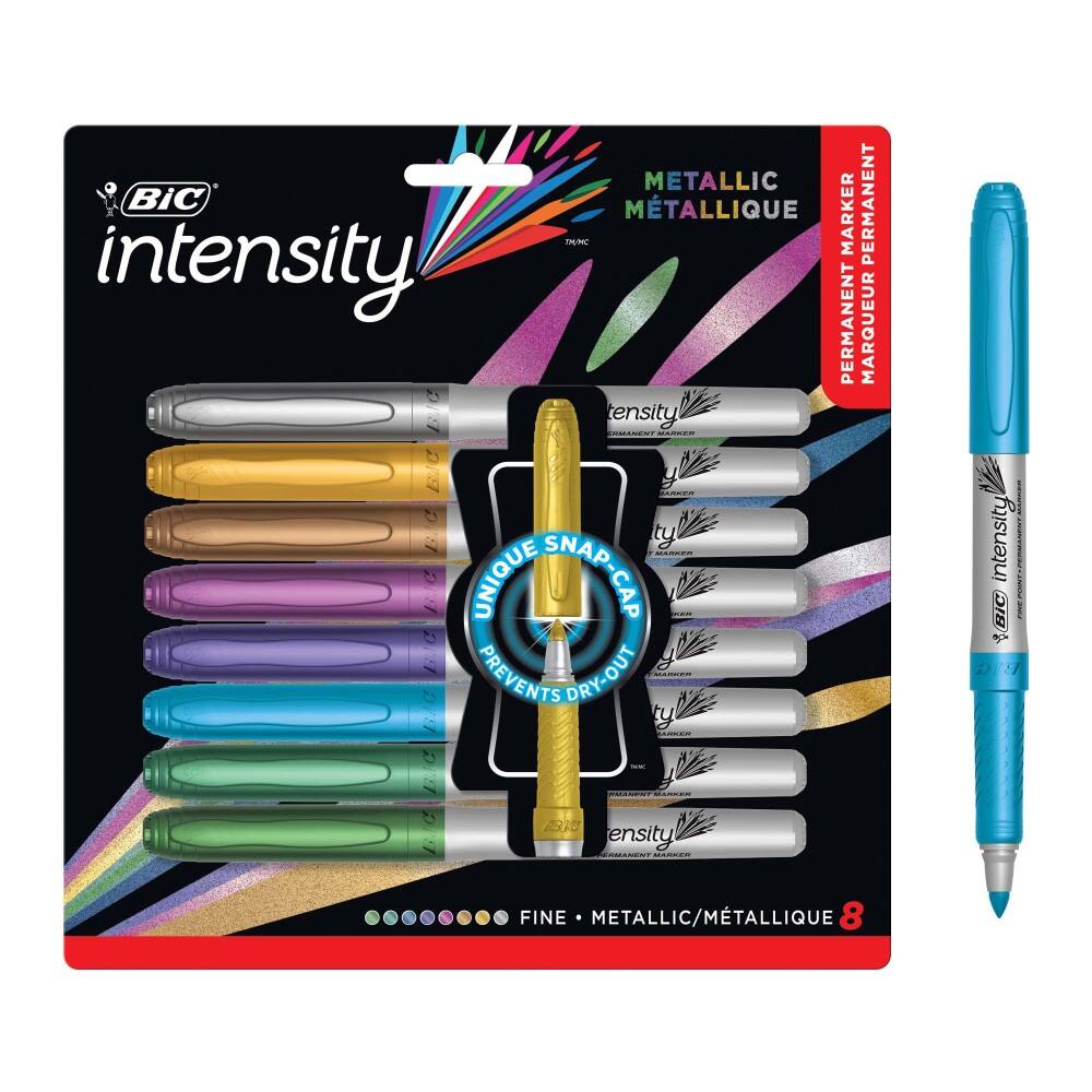 BIC Intensity  
Metallic / Métallique  
Permanent Marker  
Unique Snap-Cap Prevents Dry-Out  
Fine  
Metallic / Métallique  
8