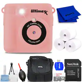 Kids Only - Ultimaxx Instant Print Camera Kids 32GB MicroSD with 3 Print Rolls GIFT Bundle