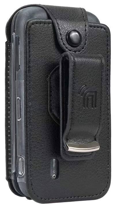 Alt View 3. Nakedcellphone - Vegan Leather Case with Belt Clip for Nokia 2760 2780 Flip Phone - Black.