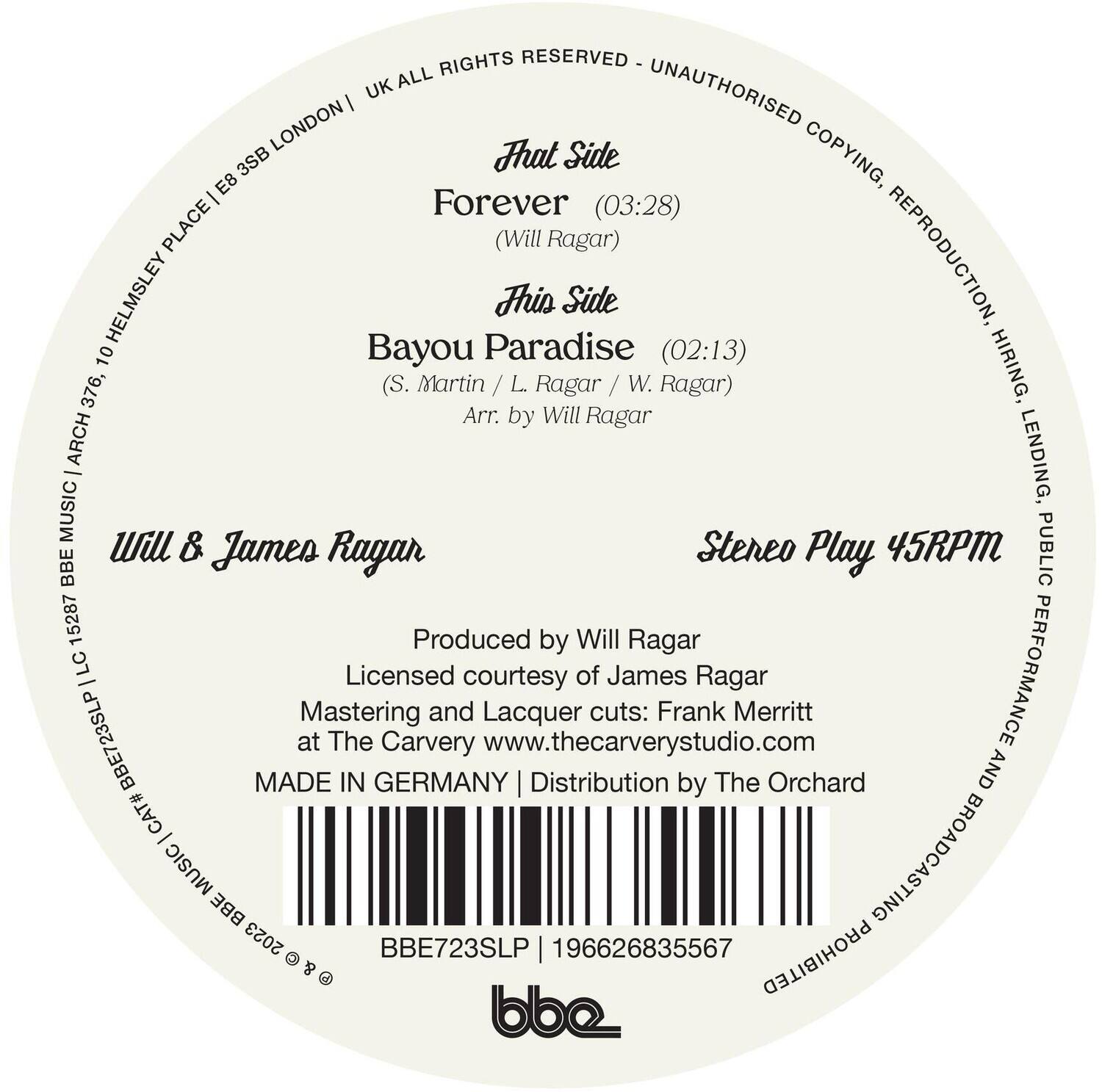 Will & James Ragar Forever / Bayou Paradise 7 INCH SINGLE [7 inch Vinyl ...