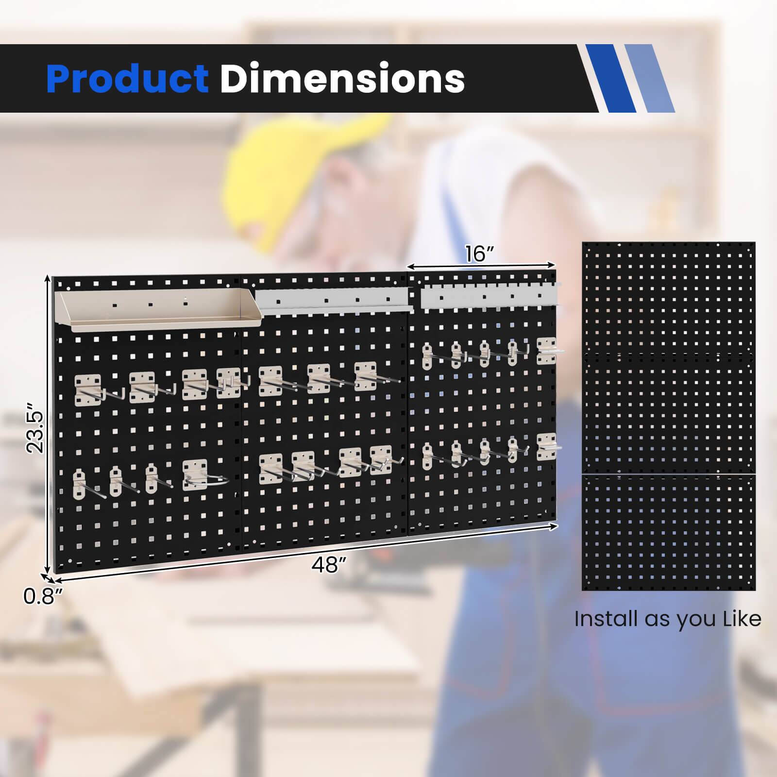 Product Dimensions

- 16" (width)
- 23.5" (height)
- 0.8" (thickness)
- 48" (length)

Install as you like