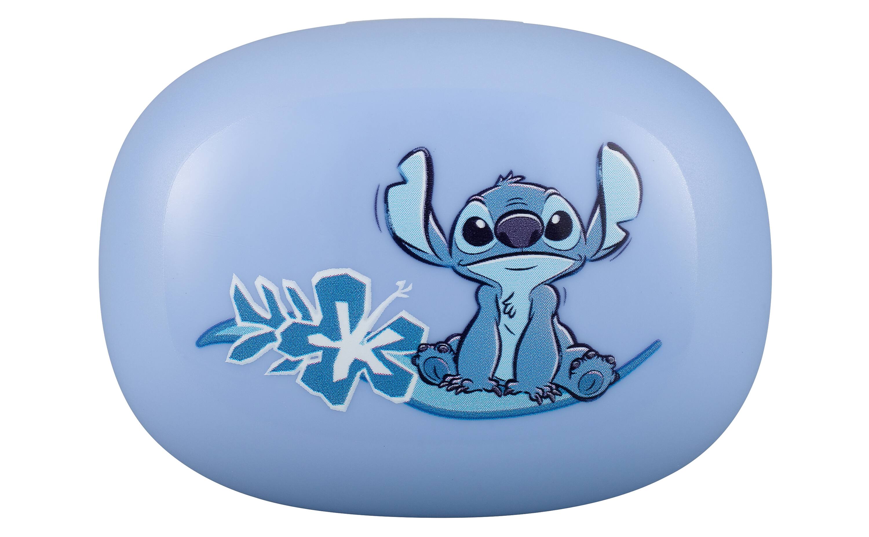 Angle. eKids - eKids Disney Stitch Wireless Earbuds for Kids, Bluetooth Earbuds with Charging Case - Blue.
