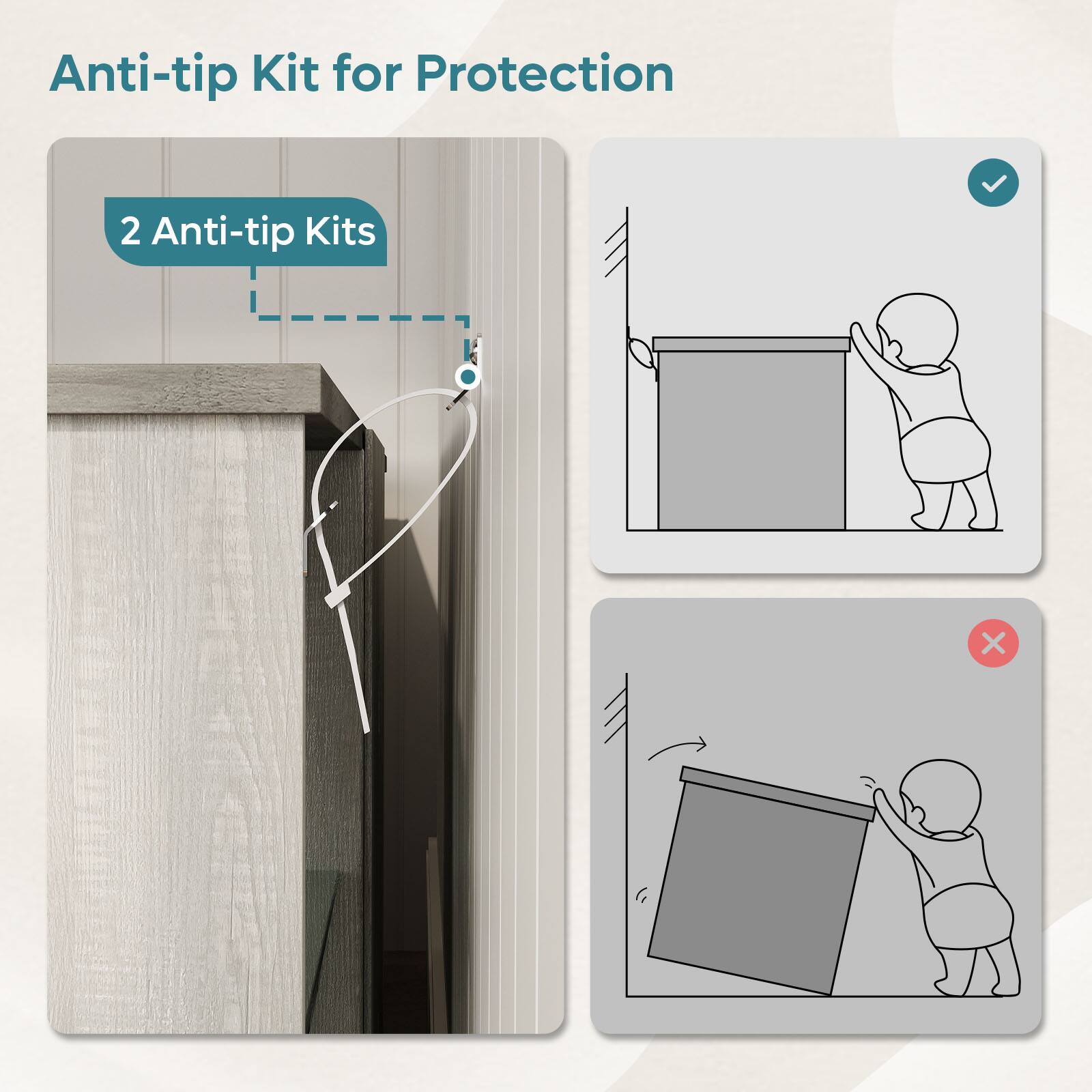 Anti-tip Kit for Protection

2 Anti-tip Kits