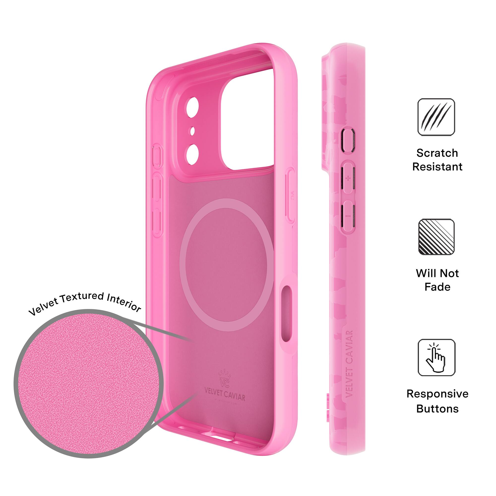 - Textured Interior Velvet
- VELVET CAVIAR
- Scratch Resistant
- Will Not Fade
- Responsive Buttons