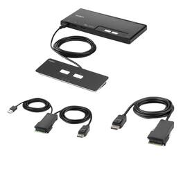 Belkin - F1DN102MOD-PP-4 2-Port KVM Switch - Single Head - DP Modular Secure - PP4.0 W/ Remote - 2 Computers - 1 Local Us - Black