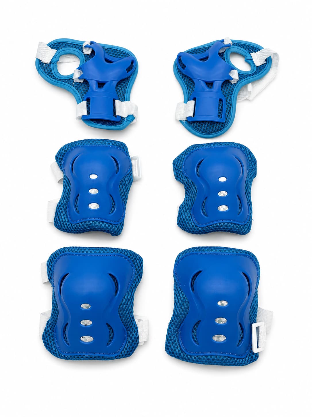 Hover Heart - Kids 6-Piece Protective Gear Set with Wrist Guards, Elbow Pads and Knee Pads - Blue