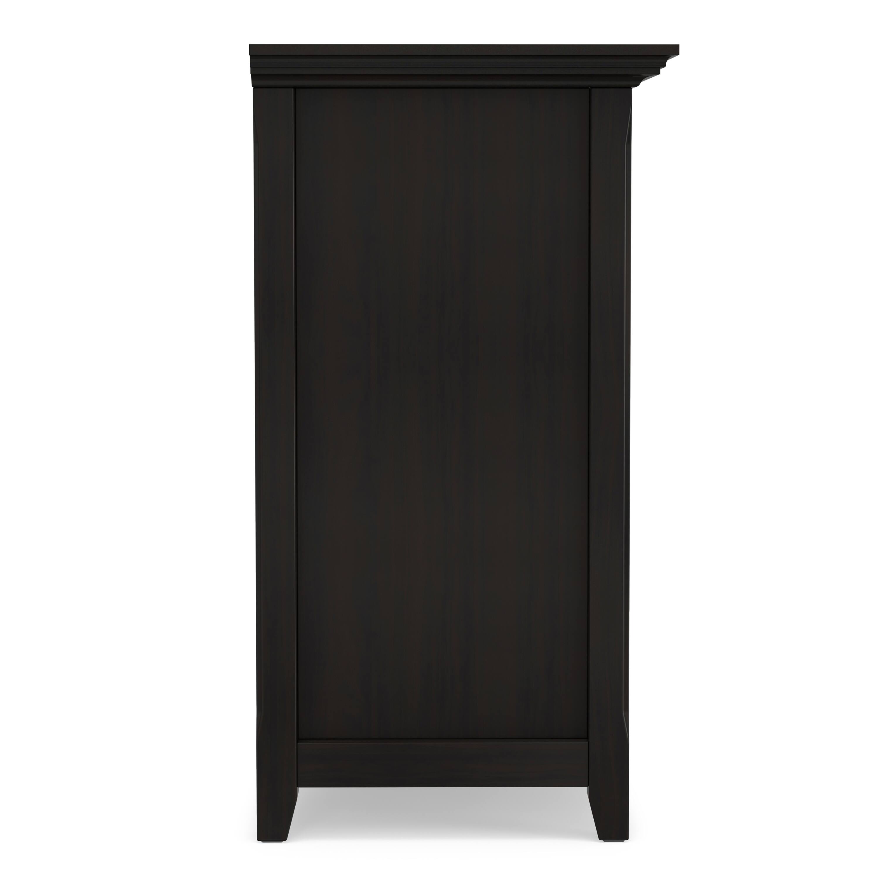 Alt View 1. Simpli Home - Simpli Home Amherst 64 inch Wide Solid Wood Transitional 4 Shelf Low Bookcase in Hickory Brown - Hickory Brown.