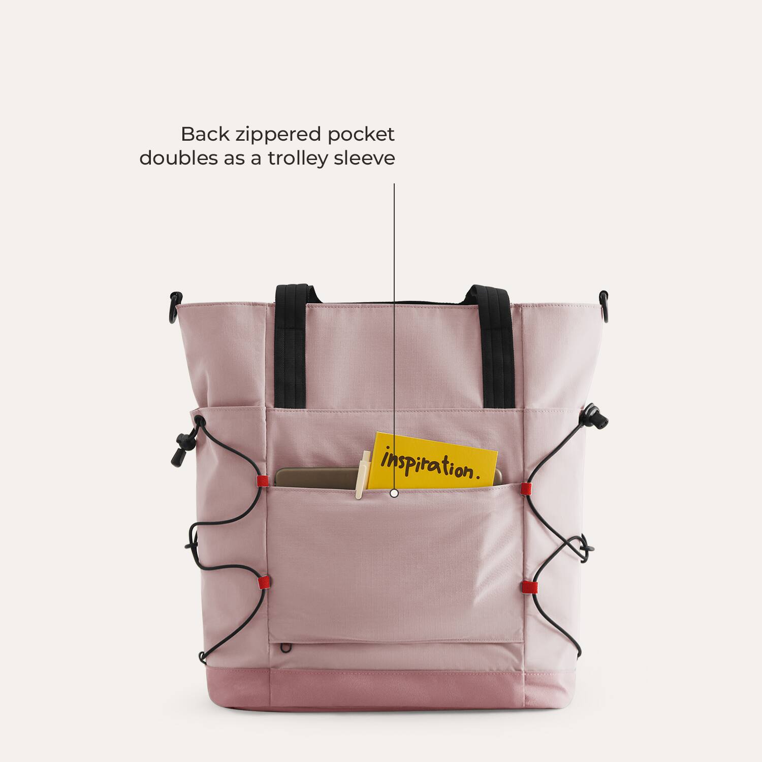 Back zippered pocket doubles as a trolley sleeve.
