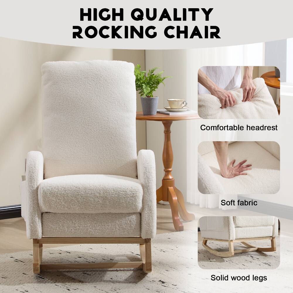 HIGH QUALITY ROCKING CHAIR

Comfortable headrest

Soft fabric

Solid wood legs