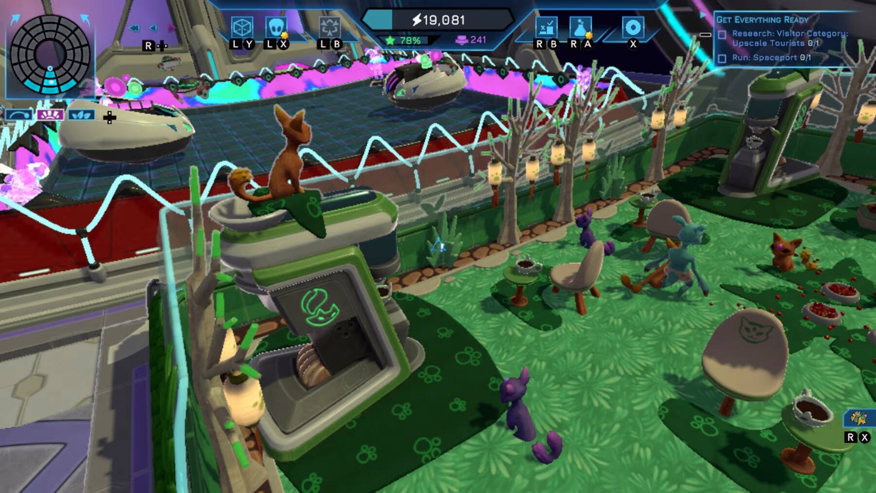 R L Y L x L 19,081 78% 241 x R - R A x GET EVERYTHING READY Research: Visitor Category: Upscale Tourists 0/1 Run: Spaceport 01 A.F M R x