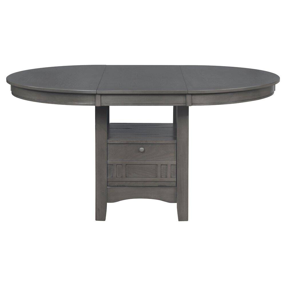 Alt View 2. Coaster Co. of America - Lavon Oval 60-inch Extension Leaf Dining Table Medium Grey - Grey.