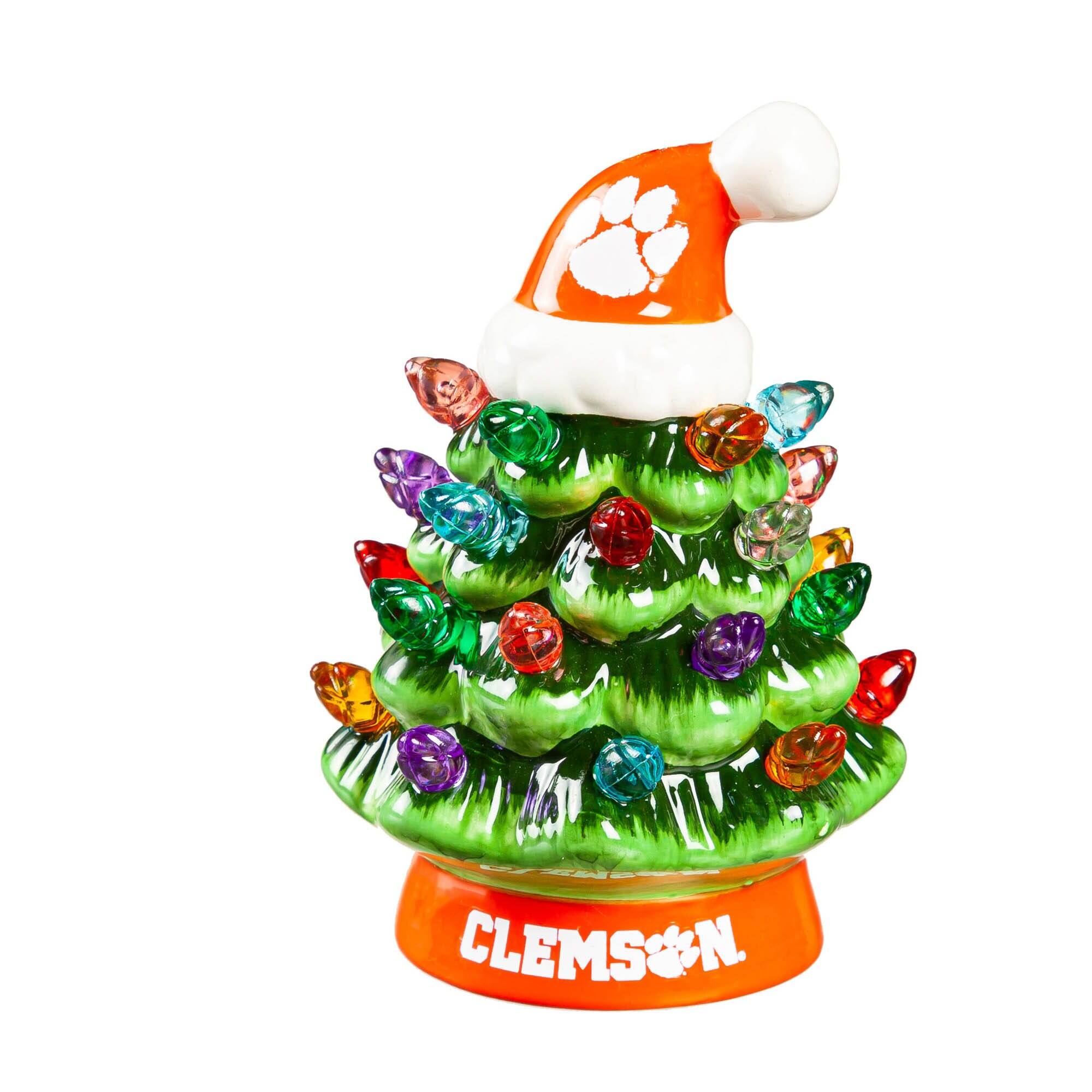 Alt View 1. Evergreen Enterprises - Clemson Tigers 2-Pack 4" Ceramic LED Christmas Tree Set - Multicolor.