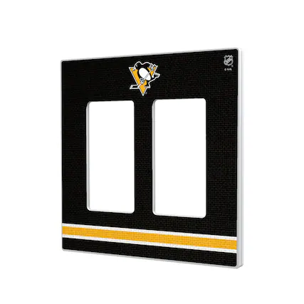 Front. Keyscaper - Pittsburgh Penguins Double Rocker Lightswitch Plate - Multicolor.