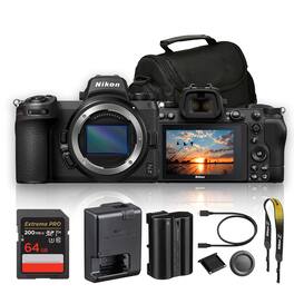 Nikon - Z7 II Mirrorless Camera Body Only Bundle + 64GB Memory Card + Camera Bag - Black