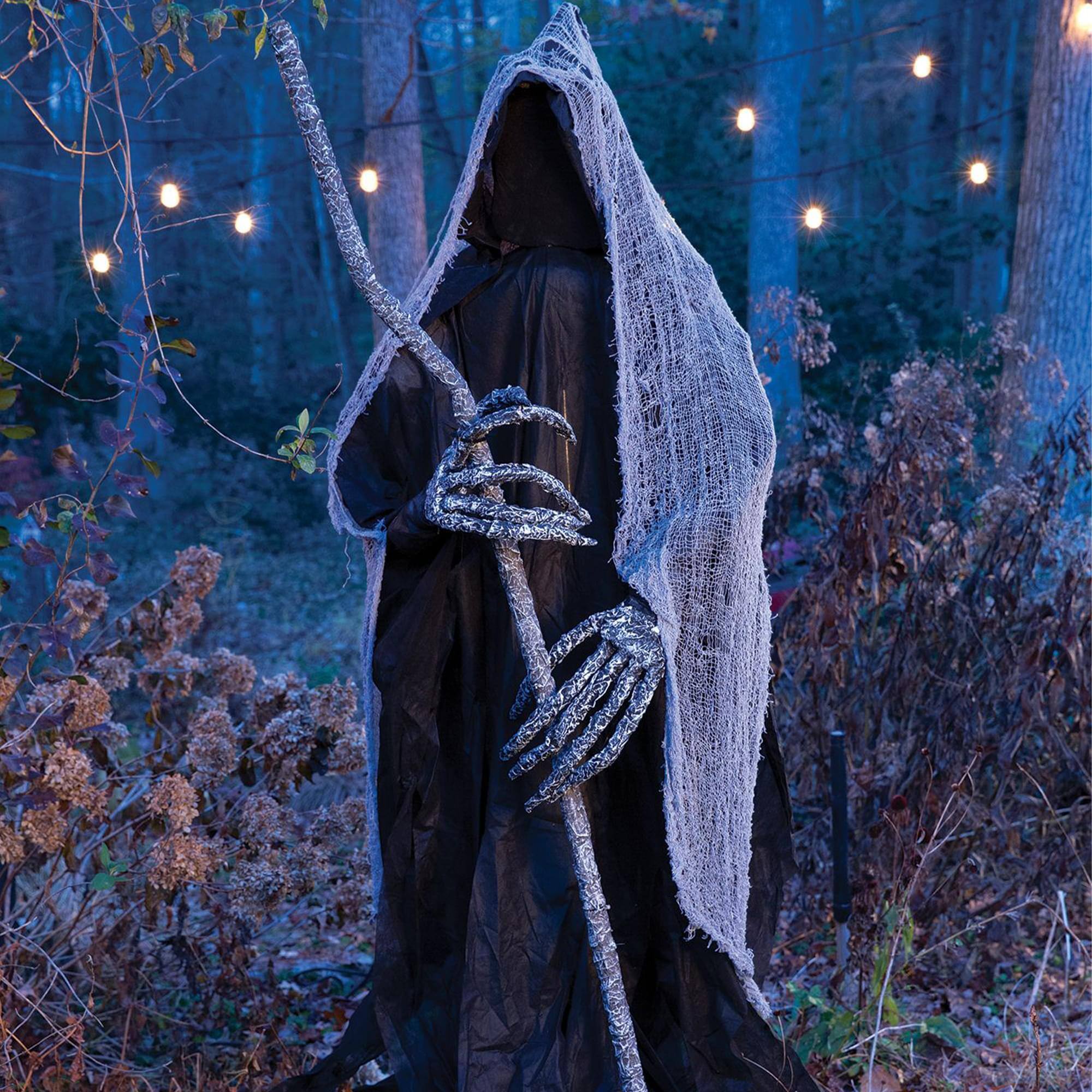 Alt View 10. Funworld - Reaper With Staff 6 Foot Halloween Yard Decor - Black.