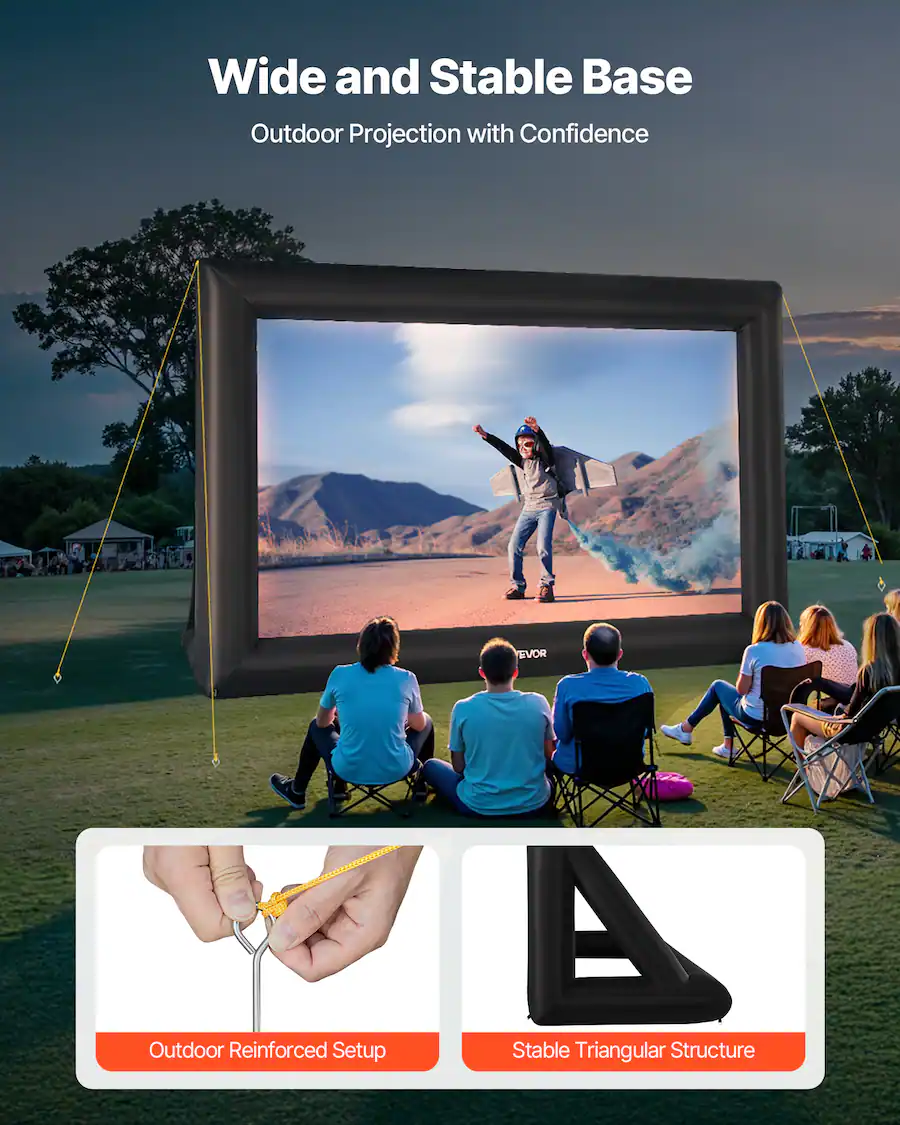 20ft Inflatable Screen VEVOR 20FT Inflatable Projector Screen, Inflatable Movie Screen Outdoor ...