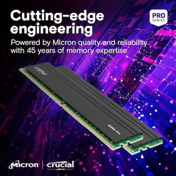 Crucial Pro 32GB Kit (2x16GB) DDR4 3200MHz C22 UDIMM Desktop Crucial Pro 32GB Kit (2x16GB) DDR4 3200MHz C22 UDIMM Desktop