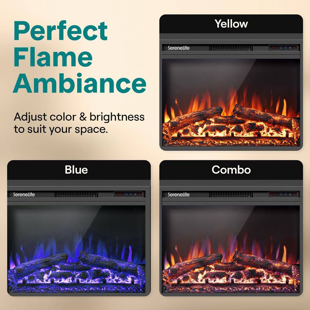 Perfect Flame Ambiance  
Adjust color & brightness to suit your space.  

Yellow  
Blue  
Combo  

Serenelife