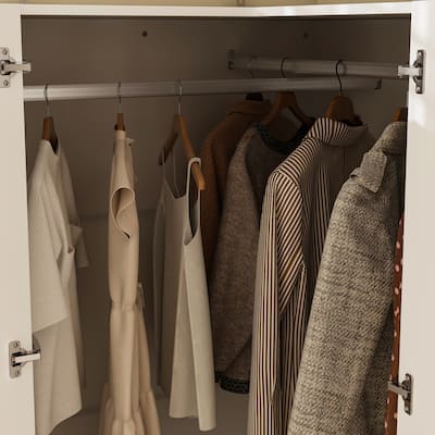 FUFU & GAGA L Shaped Corner Wardrobe Closet Armoire with Hanging FUFU & GAGA L Shaped Corner Wardrobe Closet Armoire with Hanging