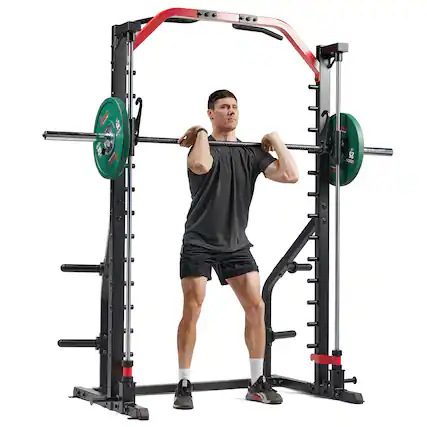 Front. Sunny Health & Fitness - Premium Home Use Strength Training Smith Machine - Black.
