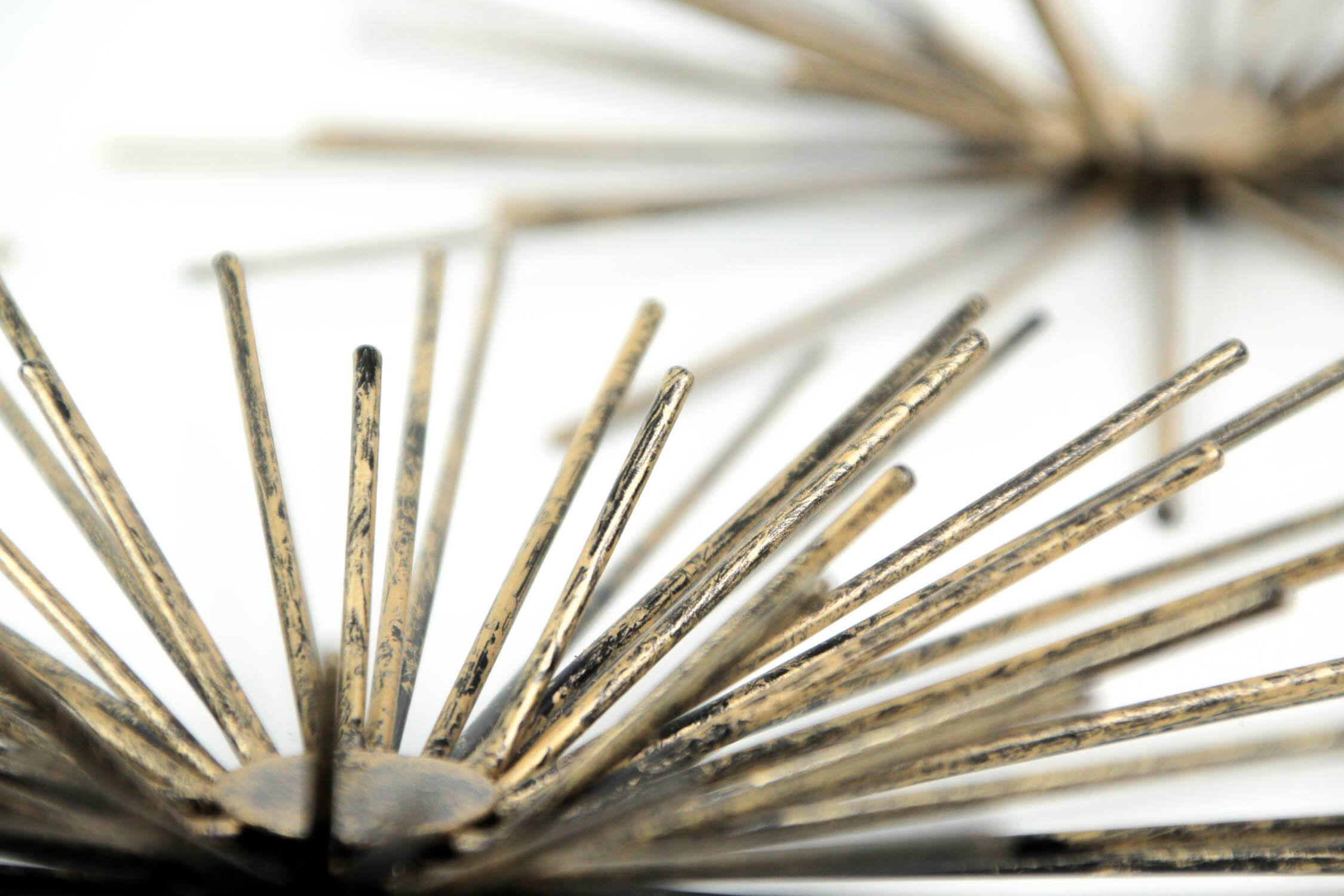 Alt View 2. Zeckos - Aged Brass Finish Mid-Century Modern Atomic Star Burst Wall Sculptures Set of 3 - Bronze.