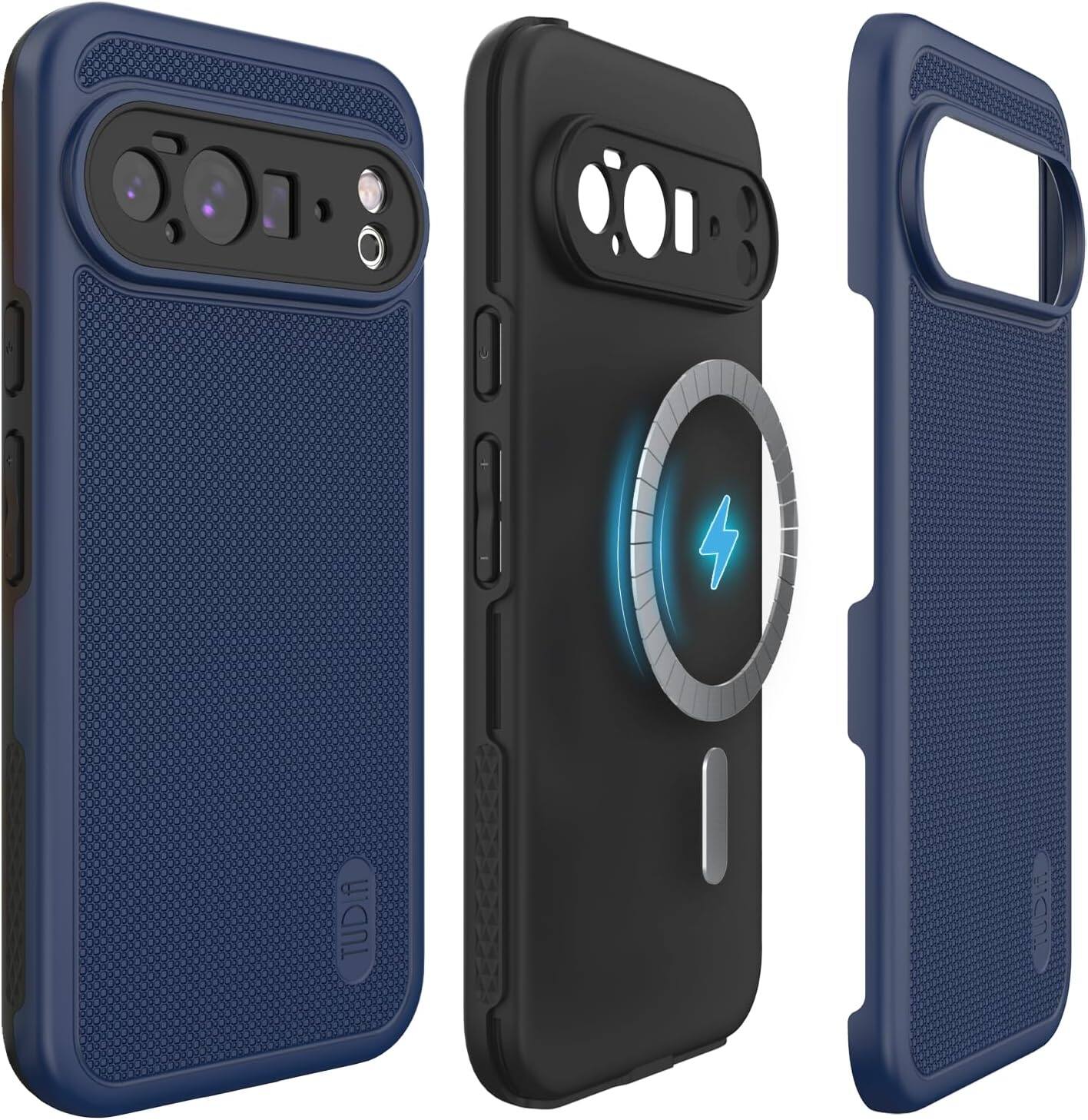 Front. TUDIA - TUDIA MergeGrip for Google Pixel 10 Pro XL Case Compatible with Magsafe & Pixelsnap – Indigo Blue - Magnetic Indigo Blue.