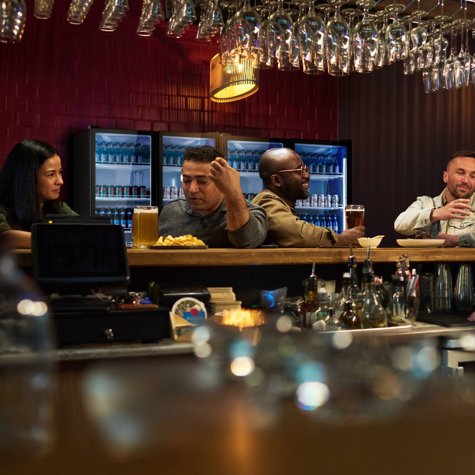 Alt View 9. Yeego - 37.79 Cu. Ft. Commercial Beverage Merchandiser Display Refrigerator , LED Lighting & Adjustable Shelves - black.