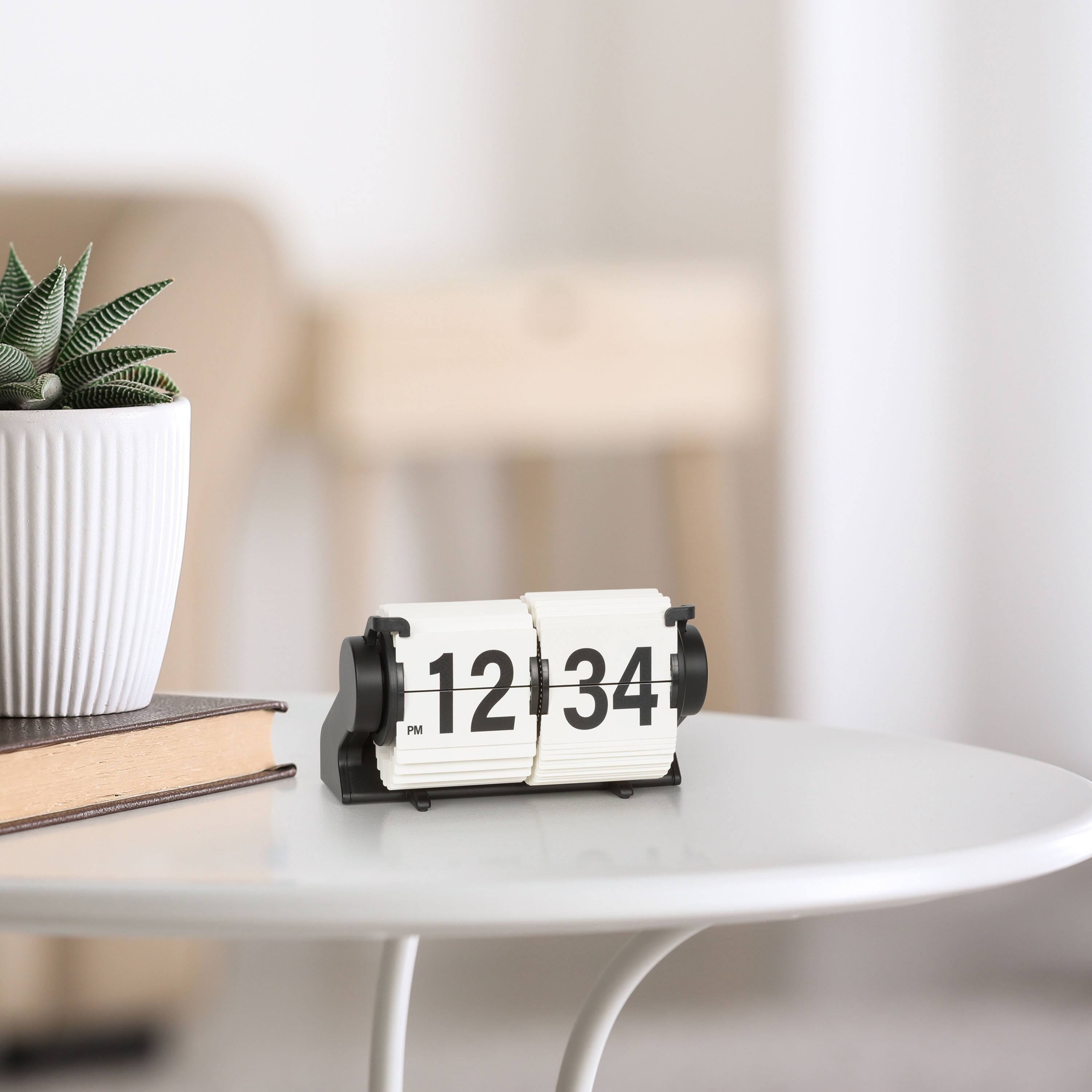 Alt View 1. La Crosse Clock Co. - Rollins Mini Mechanical Flip Clock - White.